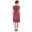 Burgundy Red Confetti Pattern Abstract Art Short Sleeve Front Wrap Dress View2