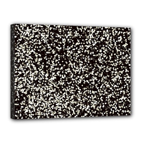 Black And White Confetti Pattern Canvas 16  X 12  (stretched) by yoursparklingshop