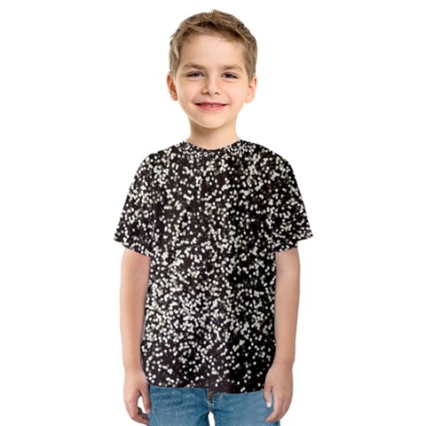 Black And White Confetti Pattern Kids  Sport Mesh Tee by yoursparklingshop