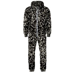 Black And White Confetti Pattern Hooded Jumpsuit (men) 