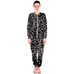 Black And White Confetti Pattern Onepiece Jumpsuit (ladies)  by yoursparklingshop