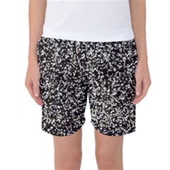 Black And White Confetti Pattern Women s Basketball Shorts by yoursparklingshop