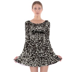 Black And White Confetti Pattern Long Sleeve Skater Dress by yoursparklingshop