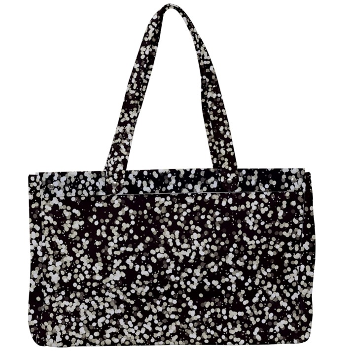 Black And White Confetti Pattern Canvas Work Bag