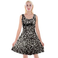 Black And White Confetti Pattern Reversible Velvet Sleeveless Dress by yoursparklingshop