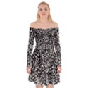 Black And White Confetti Pattern Off Shoulder Skater Dress View1