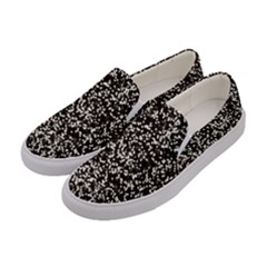 Black And White Confetti Pattern Women s Canvas Slip Ons by yoursparklingshop