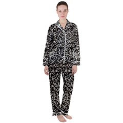 Black And White Confetti Pattern Satin Long Sleeve Pyjamas Set by yoursparklingshop