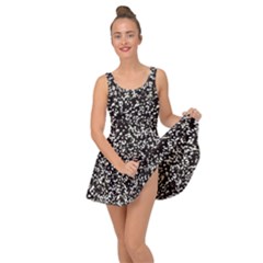 Black And White Confetti Pattern Inside Out Casual Dress