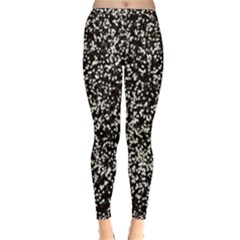 Black And White Confetti Pattern Inside Out Leggings by yoursparklingshop