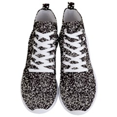 Black And White Confetti Pattern Men s Lightweight High Top Sneakers by yoursparklingshop