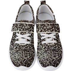 Black And White Confetti Pattern Men s Velcro Strap Shoes by yoursparklingshop