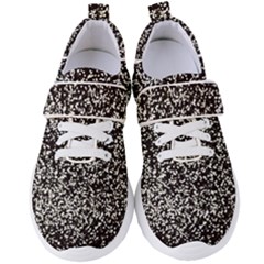 Black And White Confetti Pattern Women s Velcro Strap Shoes by yoursparklingshop