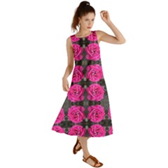 Roses Fleurs Abstrait Summer Maxi Dress