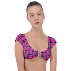 Roses Fleurs Abstrait Cap Sleeve Ring Bikini Top by kcreatif