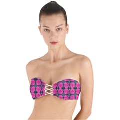 Roses Fleurs Abstrait Twist Bandeau Bikini Top