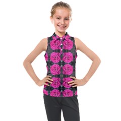 Roses Fleurs Abstrait Kids  Sleeveless Polo Tee