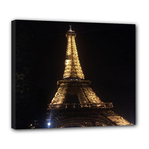 Tour Eiffel Paris Nuit Deluxe Canvas 24  X 20  (stretched) by kcreatif