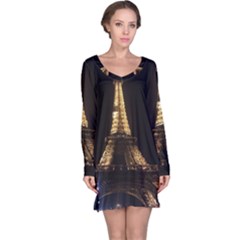 Tour Eiffel Paris Nuit Long Sleeve Nightdress by kcreatif