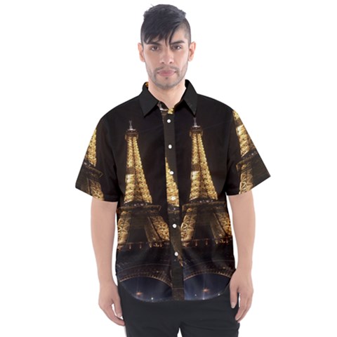 Tour Eiffel Paris Nuit Men s Short Sleeve Shirt by kcreatif