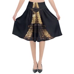 Tour Eiffel Paris Nuit Flared Midi Skirt by kcreatif