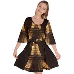 Tour Eiffel Paris Nuit Velour Kimono Dress by kcreatif