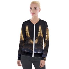 Tour Eiffel Paris Nuit Velour Zip Up Jacket by kcreatif