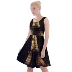 Tour Eiffel Paris Nuit Knee Length Skater Dress