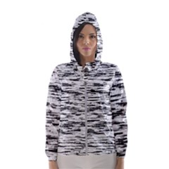 Texture Noir/gris Women s Hooded Windbreaker by kcreatif