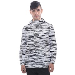 Texture Noir/gris Men s Front Pocket Pullover Windbreaker by kcreatif