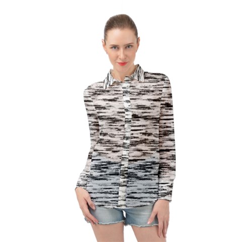 Texture Noir/gris Long Sleeve Chiffon Shirt by kcreatif