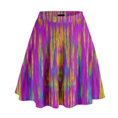 Festive Rainbow, Season To Wear Popart High Waist Skirt by pepitasart