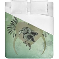 Eagle, Animal, Bird, Feathers, Fantasy, Lineart, Flowers, Blossom, Elegance, Decorative Duvet Cover (california King Size) by FantasyWorld7