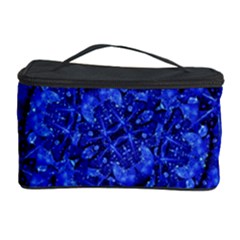 Blue Fancy Ornate Print Pattern Cosmetic Storage