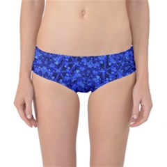 Blue Fancy Ornate Print Pattern Classic Bikini Bottoms by dflcprintsclothing