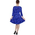 Blue Fancy Ornate Print Pattern Ruffle Dress View2