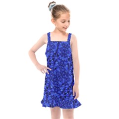 Blue Fancy Ornate Print Pattern Kids  Overall Dress by dflcprintsclothing