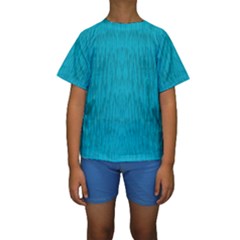 Festive Rainbow, Season To Wear Blue Kids  Short Sleeve Swimwear