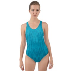 Festive Rainbow, Season To Wear Blue Cut-Out Back One Piece Swimsuit