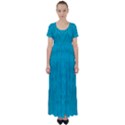 Festive Rainbow, Season To Wear Blue High Waist Short Sleeve Maxi Dress View1