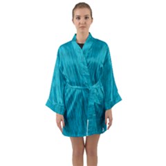 Festive Rainbow, Season To Wear Blue Long Sleeve Satin Kimono by pepitasart