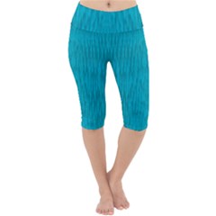 Festive Rainbow, Season To Wear Blue Lightweight Velour Cropped Yoga Leggings