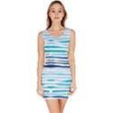 BLUE WAVES PATTERN Bodycon Dress View1