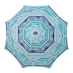 Blue Waves Pattern Golf Umbrellas by designsbymallika