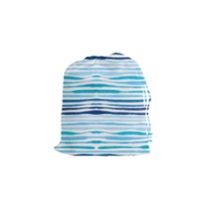 Blue Waves Pattern Drawstring Pouch (small) by designsbymallika