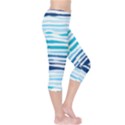 BLUE WAVES PATTERN Capri Leggings  View4