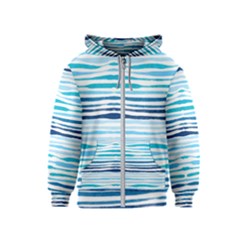 Blue Waves Pattern Kids  Zipper Hoodie by designsbymallika