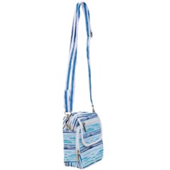 Blue Waves Pattern Shoulder Strap Belt Bag