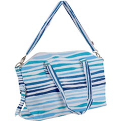 Blue Waves Pattern Canvas Crossbody Bag