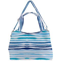 Blue Waves Pattern Double Compartment Shoulder Bag by designsbymallika